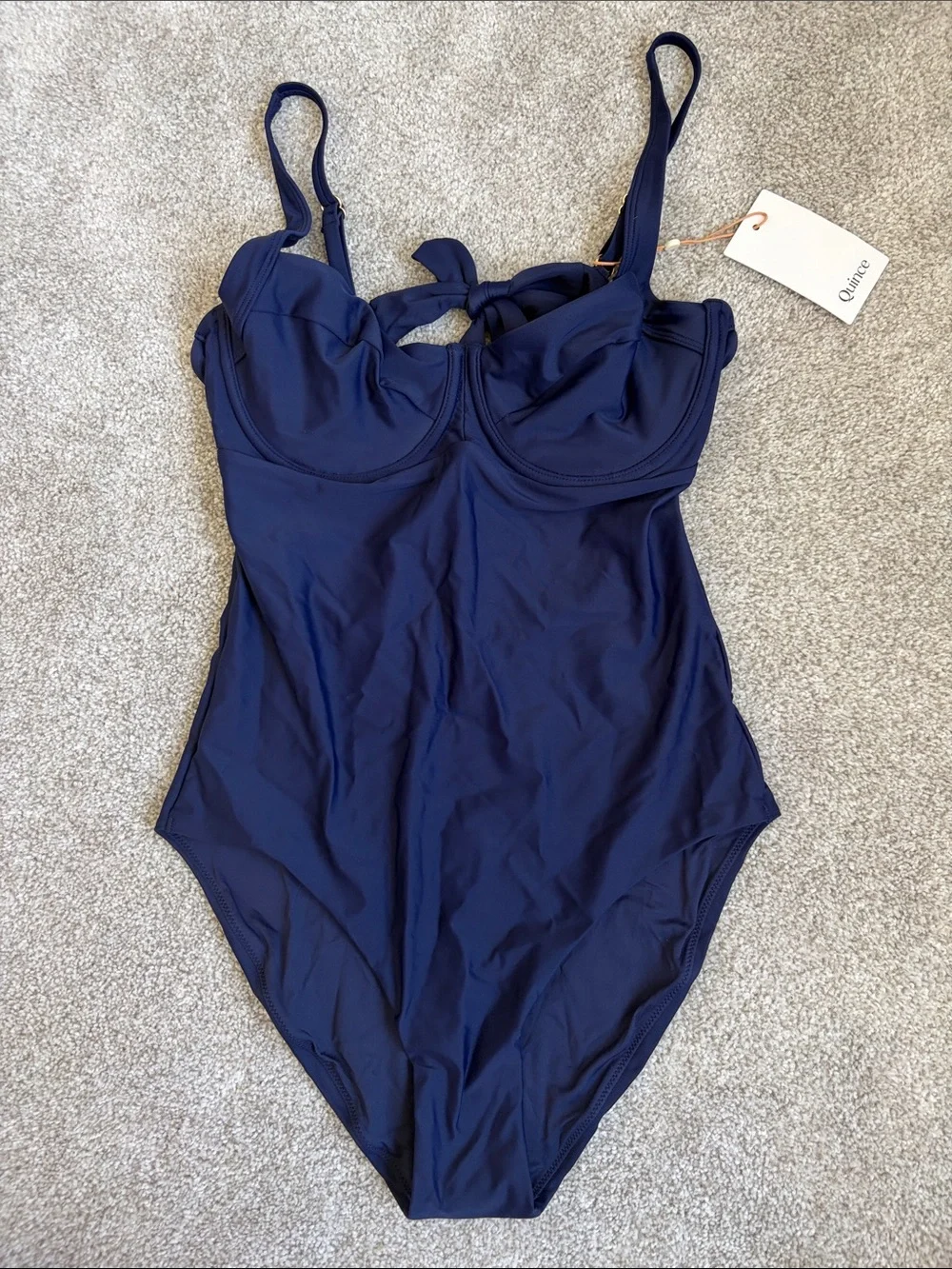 Quince Italian Underwire One-Piece Swimsuit in Navy L